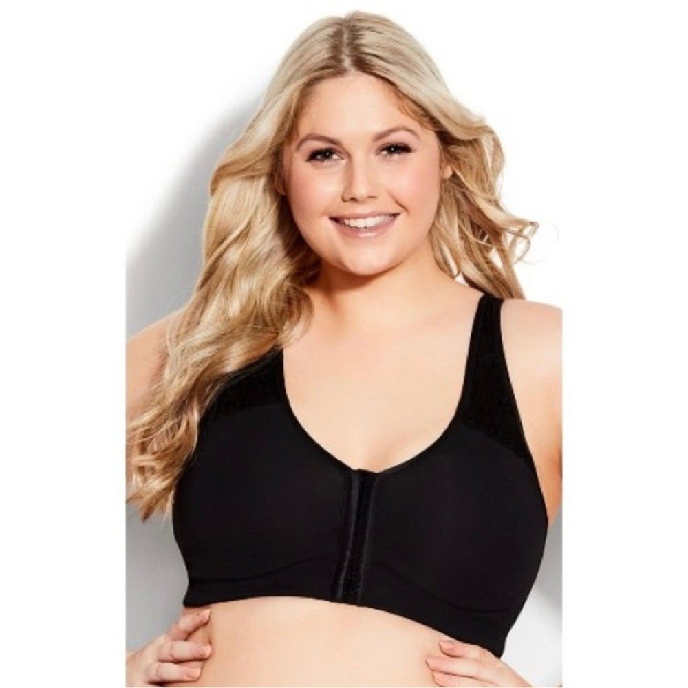 Avenue Size 34C Bra Comfort Cotton Wireless Front Close No Wire Stretch Women's